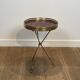 Tripod Side Table in Brass with Mahogany Top and Openwork Gallery. St. Trava