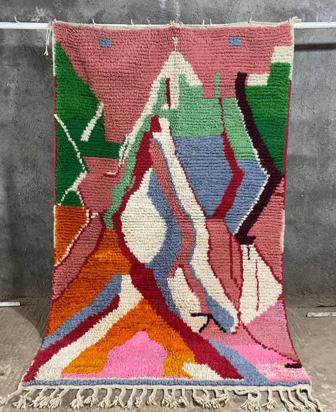 Wool Beni Ourain Rug,custom moroccan rug 150/250cm