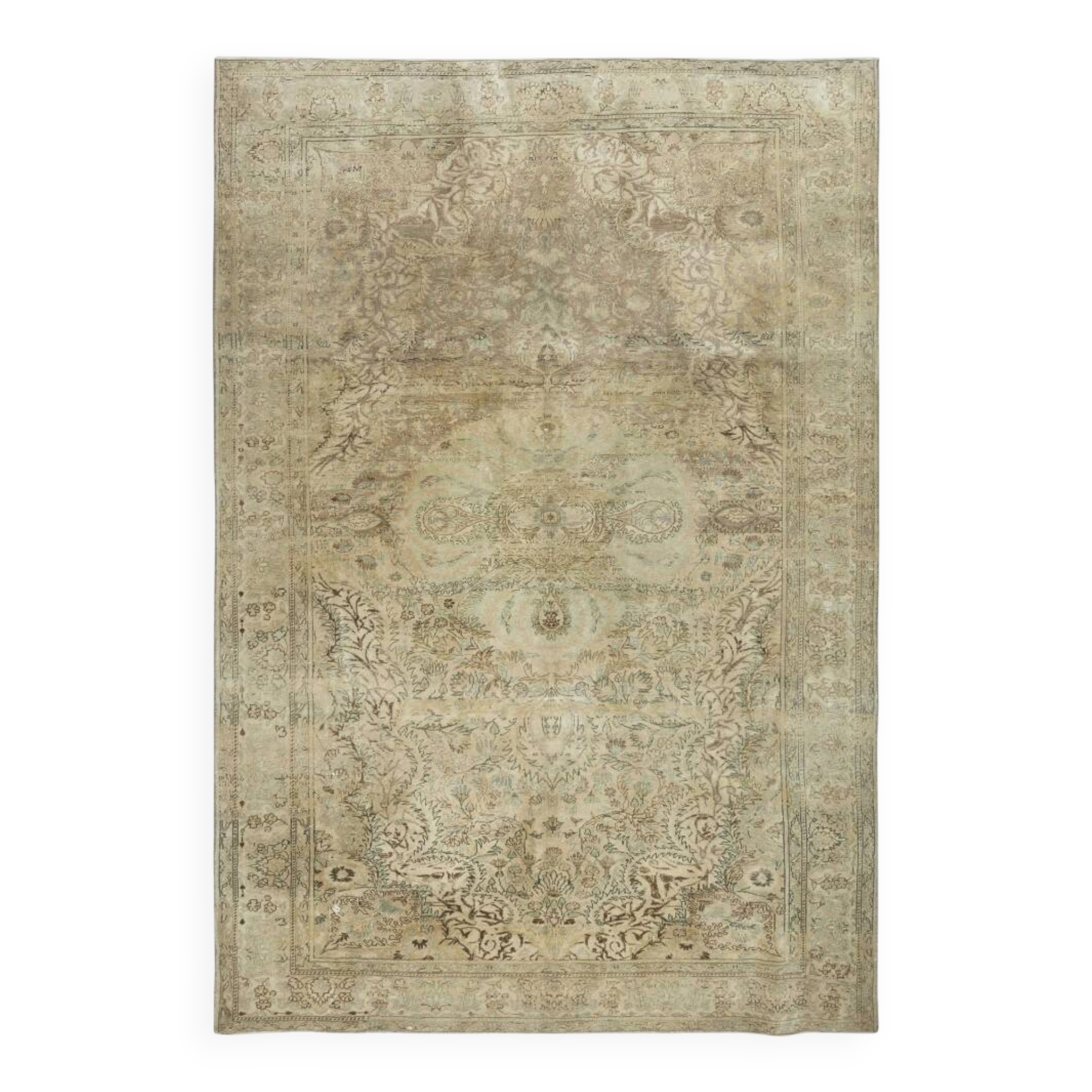 Vintage Handmade Turkish Kayseri Rug, 100% Wool