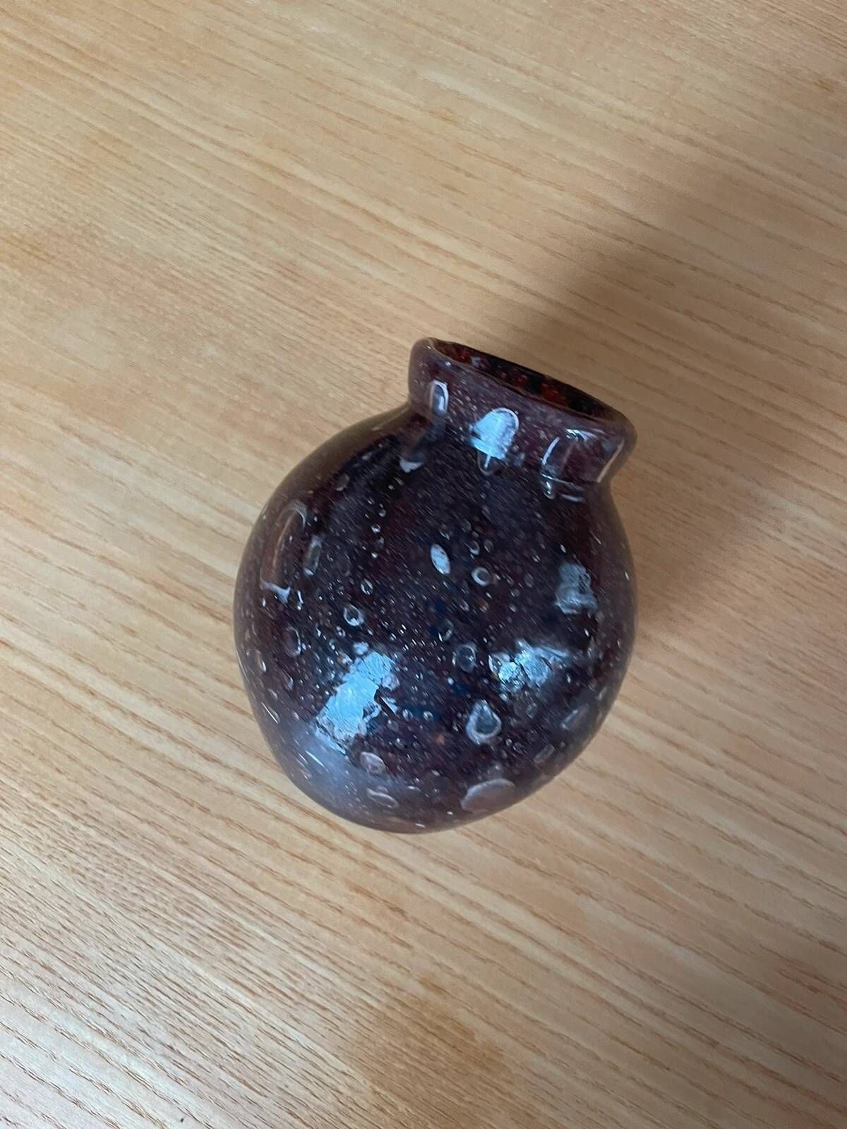 Small brown blown glass vintage vase