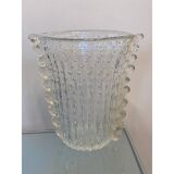 Contemporary handmade multicolors murano glass style vase