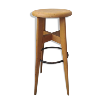 Vintage wooden bar stool stella
