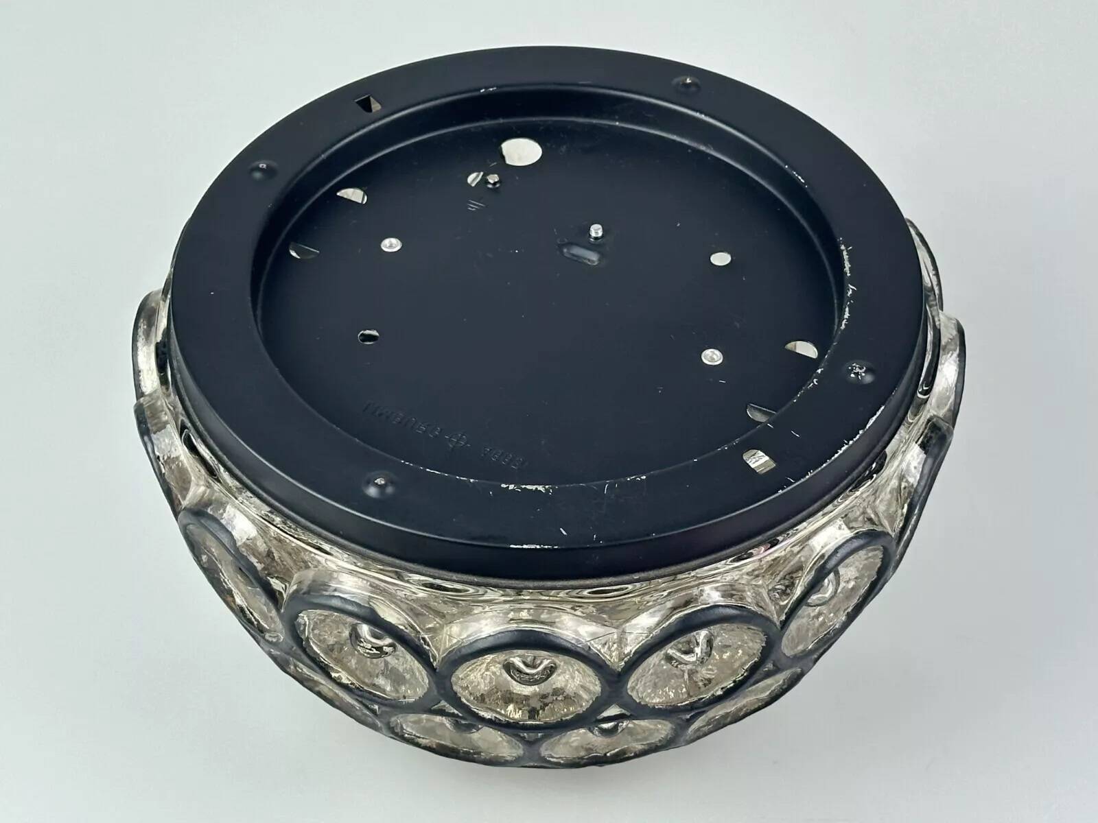 Ceiling light from the 60s and 70s Glashütte Limburg Germany glass & metal