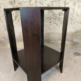 Vintage wooden pedestal table in art deco style