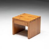 Pine Bedside Table, France, 1960s
