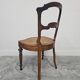 Set of 6 antique dining chairs in solid walnut, cane seats, 19th century.