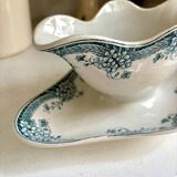 Saucière en terre de fer bleue et blanche