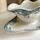 Blue and white iron earth gravy boat