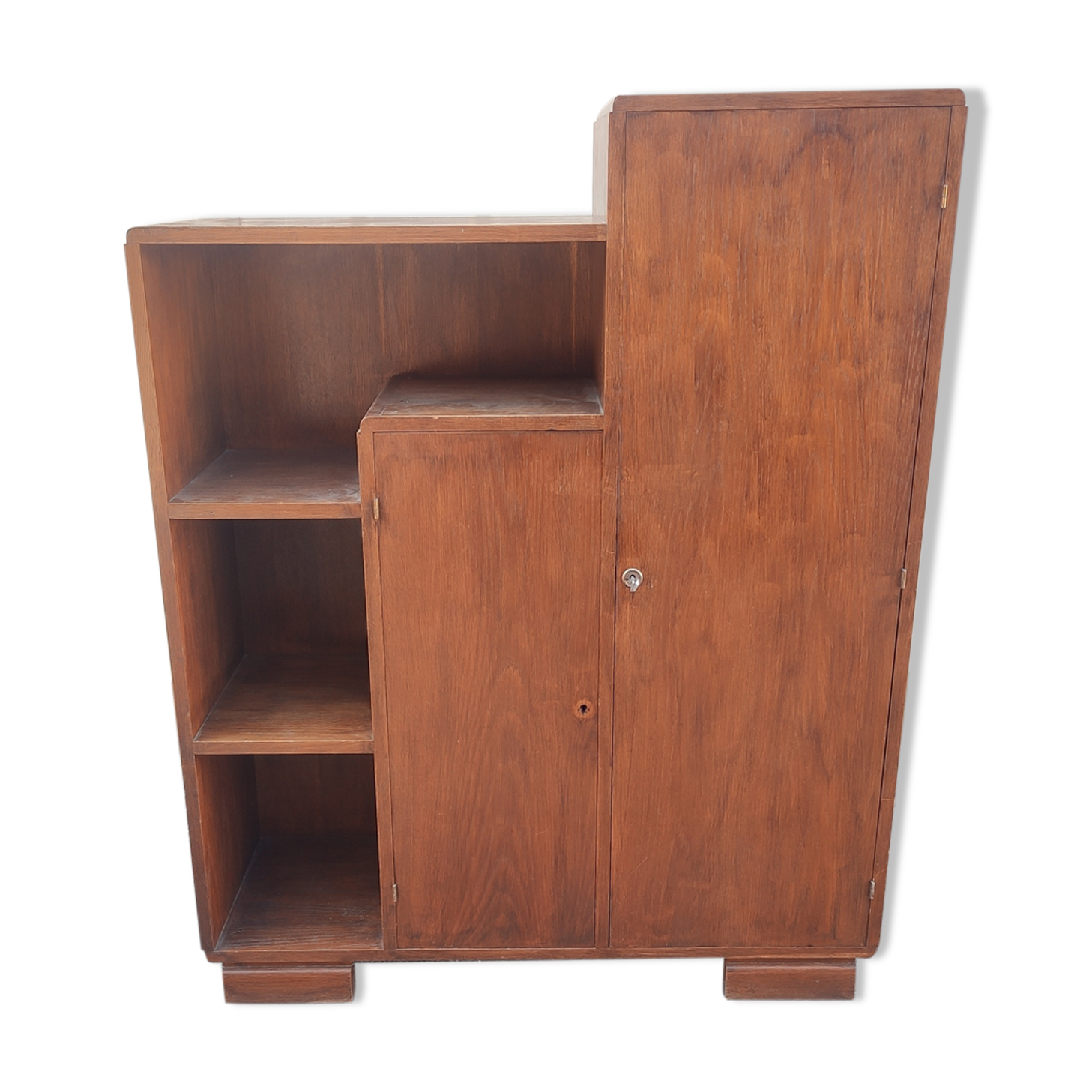 Two-door modernist shelf cabinet, art deco