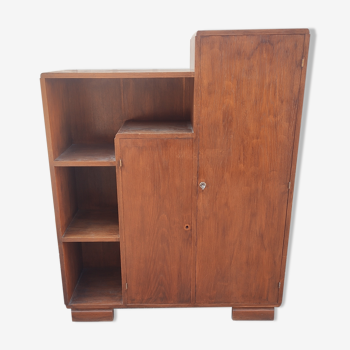 Two-door modernist shelf cabinet, art deco
