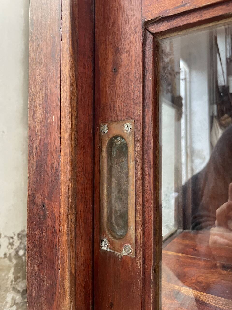 Enfilade portes coulissantes vitrées acajou