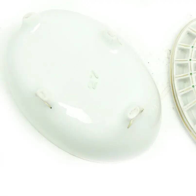 Art Nouveau bonbonniere, cream ceramic, Ćmielów, Poland, 1950s