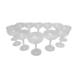 Suite of 12 crystal champagne glasses