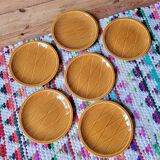 Lot n°2 of 6 Salins barbotine dessert plates