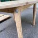 Scandinavian round extendable dining table stripped in solid wood from the 1970s.