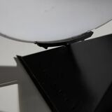 Postmodern Rhombus Shaped Table Lamp with Abstract Blue Stripes on Frosted Murano Glass