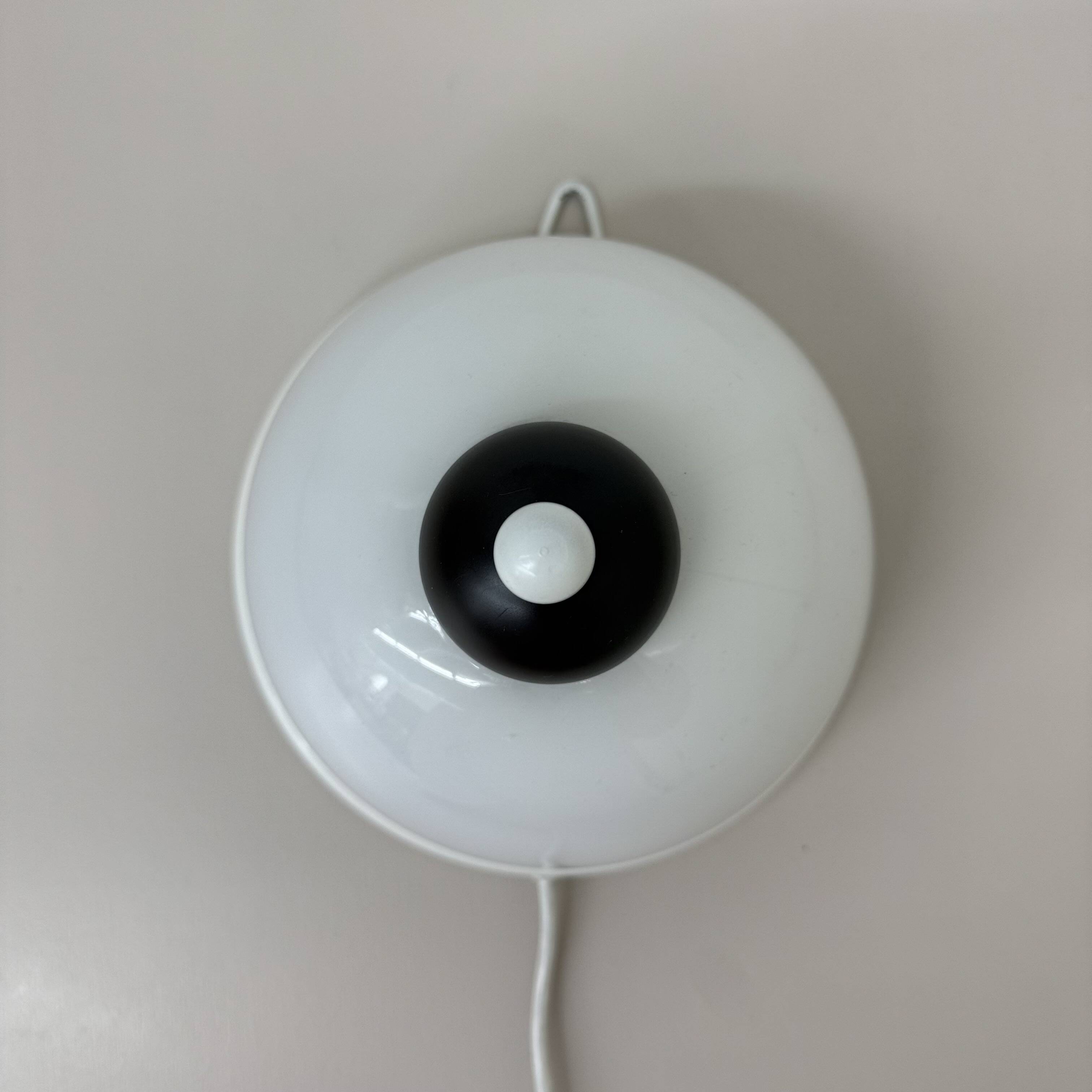 Vintage brown and white wall lamp sconce , 1970s