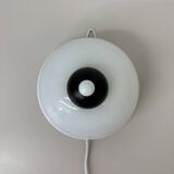 Vintage brown and white wall lamp sconce , 1970s