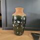 Vase de sol West Germany 7901-45 vert à motifs fleurs peints