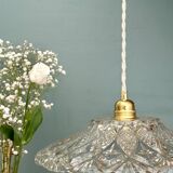 Vintage moulded glass pendant light - tableware collection -
