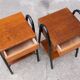 Pair of vintage bedside tables modernists wood and metal