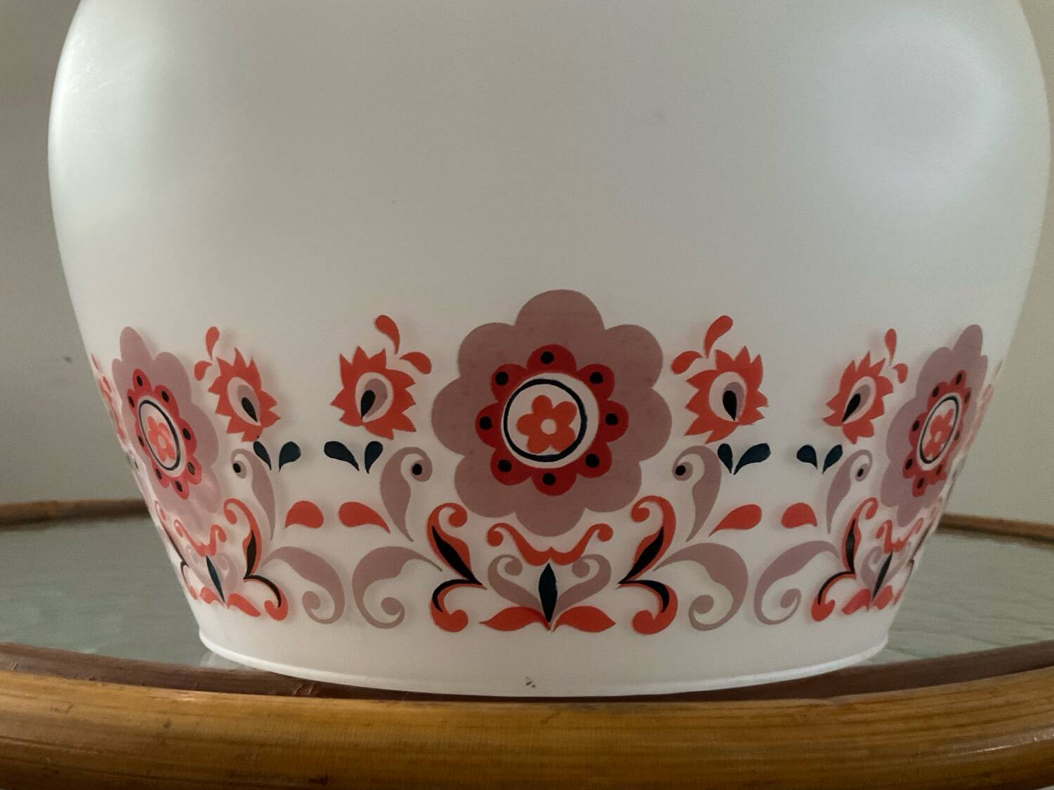 Scandinavian opaline glass pendant light from the 1960s-70s