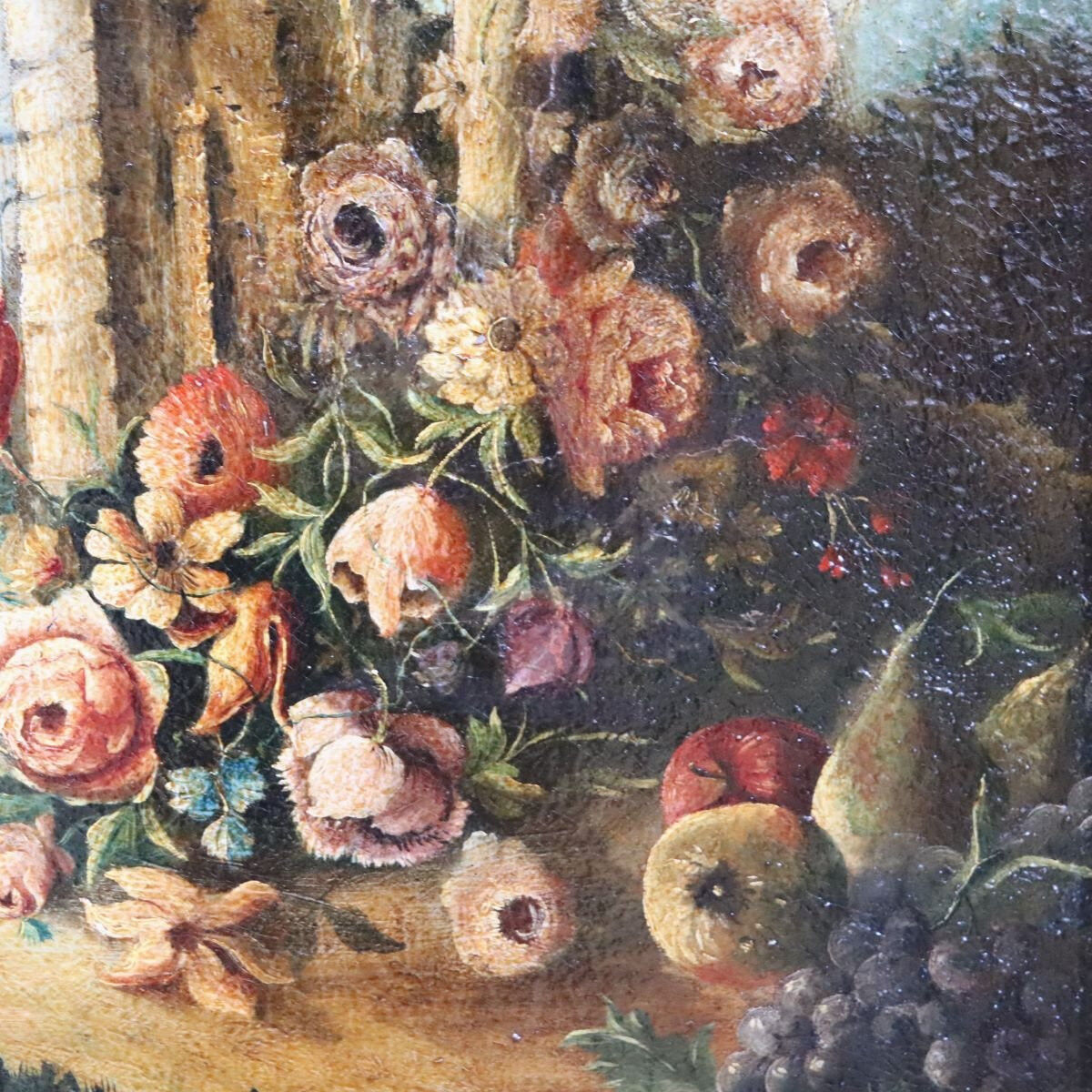 Nature morte antique, huile sur toile, Italie, 19e siècle