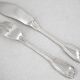 Ercuis Maintenon, Shell, 12 fish forks, 24 pieces in silver-plated metal.