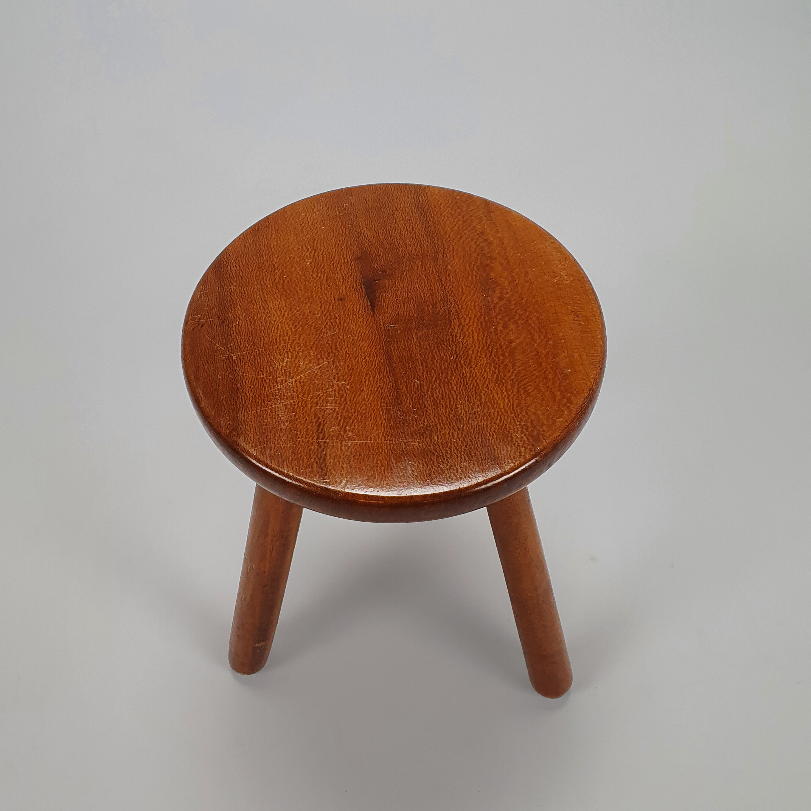 Mid century oak tripod stool, 1950s