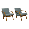 Pair of vintage armchairs in beech year 60, ref/ suzanne