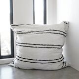 Handmade pouf cover - Size L - Handwoven from recycled cotton