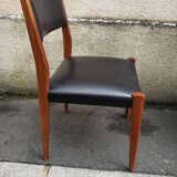6 scandinavian black and beech chairs