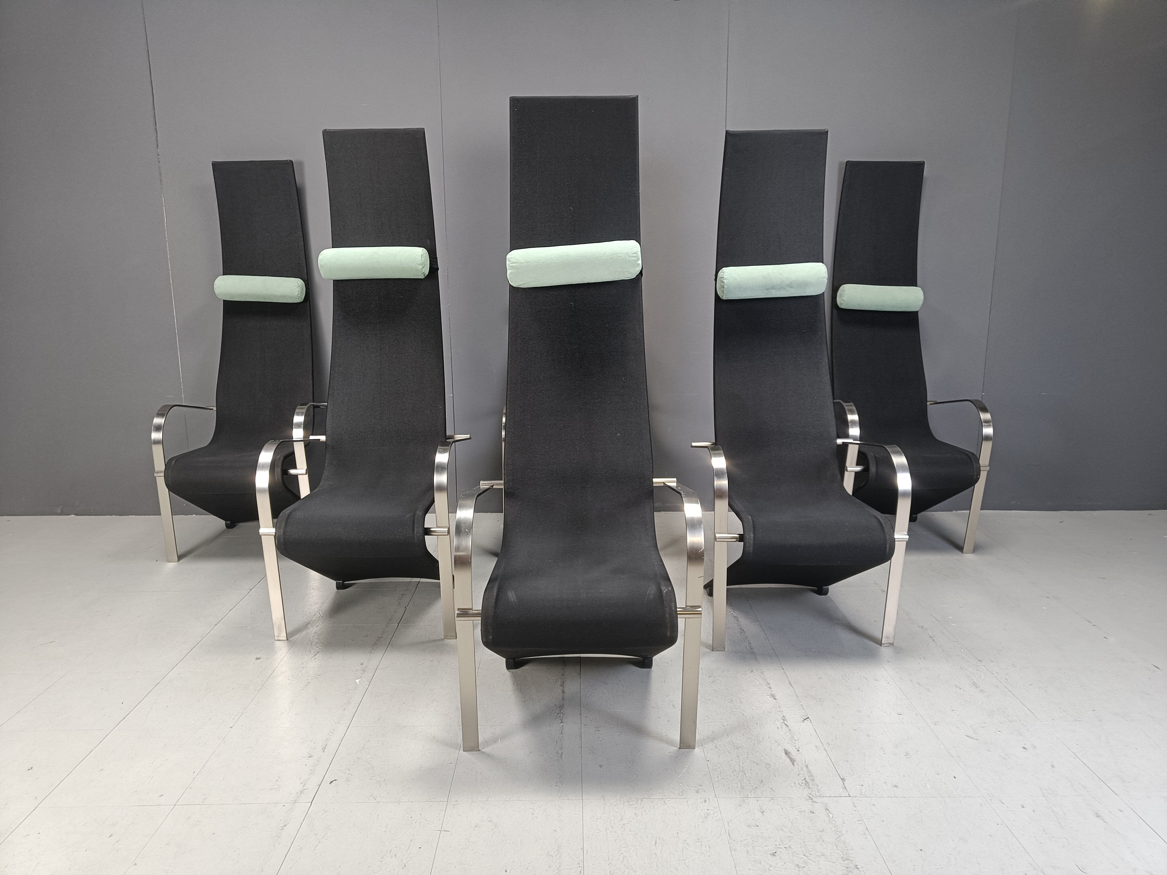 Postmodern King dining chairs by Belgochrom - set of 6