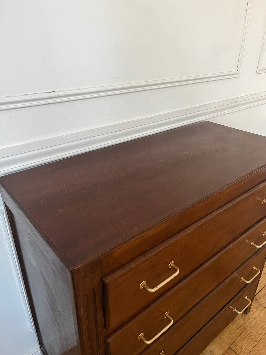 Commode en bois massif vintage années 60
