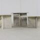Ensemble de 3 tables d'appoint en marbre en forme de goutte d'eau, table basse vintage.