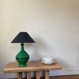 Handcrafted green ceramic lamp