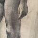 Large drawing of a “Nude” woman signed around the 1940s dimension: height -120cm - width -75