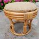 Rattan pouf burlap