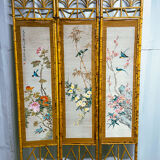 Vintage screen in bamboo handmade painting