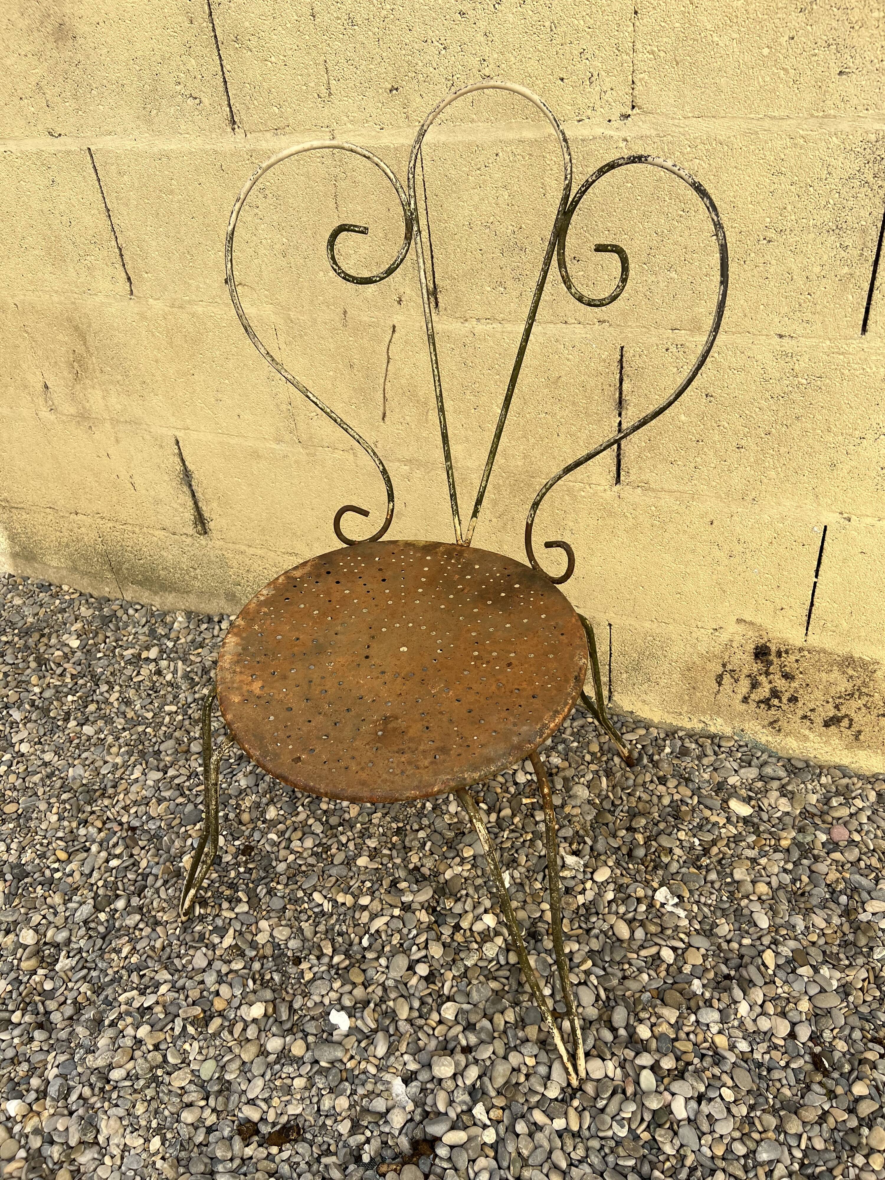 Old wrought iron garden chair