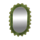 Organic-Shaped Green Italian Mirror Made of Murano Glass and Brass