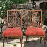 Paire de chaises de style Louis XVI époque  XIX siecle
