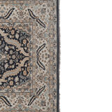 Handknotted Indigo Turkish Oushak Rug with Medallion 3'1" X 5'4"