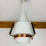 Opaline and brass suspension Scandinavian style 60s