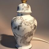 Fine porcelain lamp, hand-painted decoration. Laure Selignac, Paris.