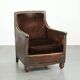 Art Deco design armchair finished in velvet and fitted with decorative nails