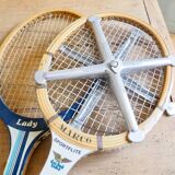 Pair of old tennis racket