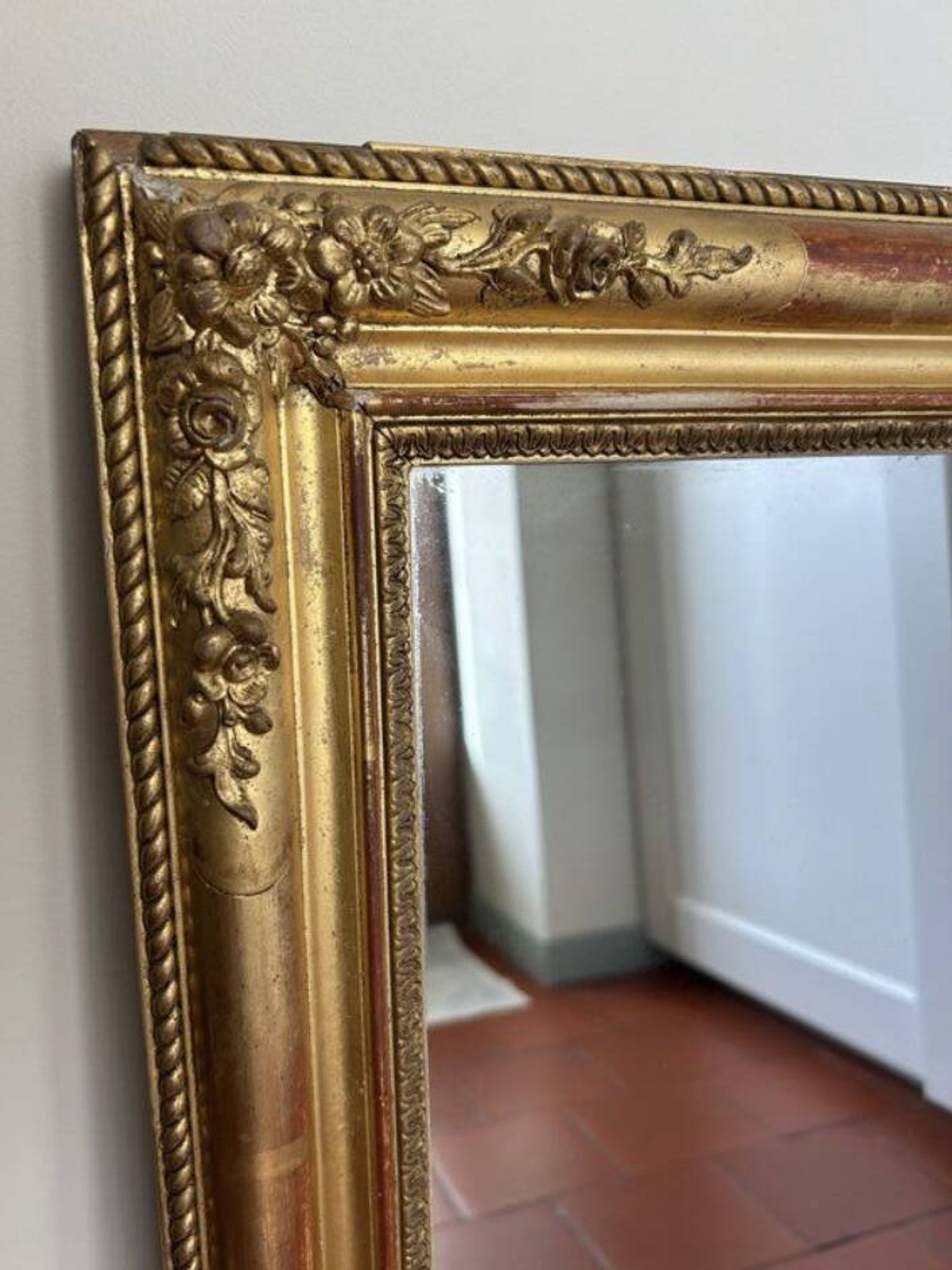 Miroir ancien avec dorures fin XIX ème