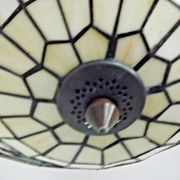 Vintage french 3 light leaded glass tiffany up light with adjustable height 3273