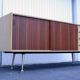 Midcentury sideboard with brass legs